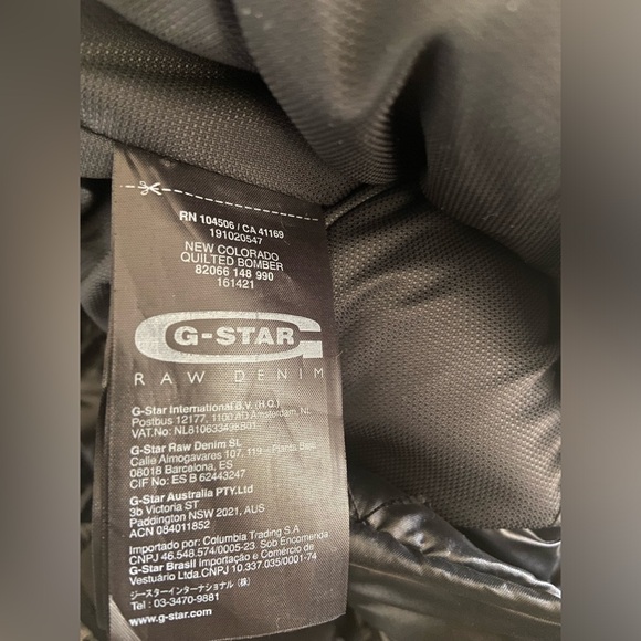 G-Star Raw Colorado Quilted Black Bomber Jacket - Picture 7 of 8